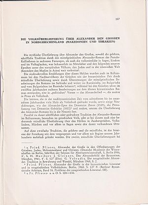 Die Volksüberlieferung über Alexander den Grossen in Nordgriechenland (Makedonien und Thrakien) Die Volksüberlieferung über Alexander den Grossen in Nordgriechenland (Makedonien und Thrakien)