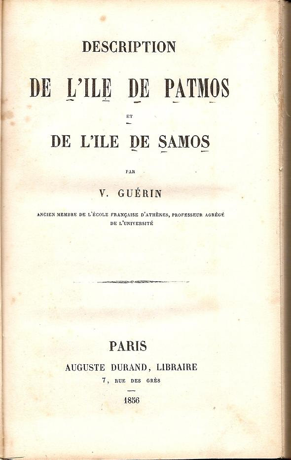Description de l' ile de Patmos et de l' ile de Samos
