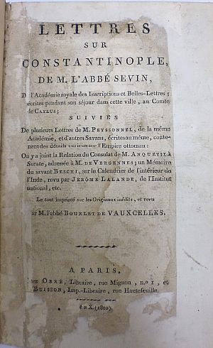 Lettres sur Constantinople, De l Lettres sur Constantinople, De l