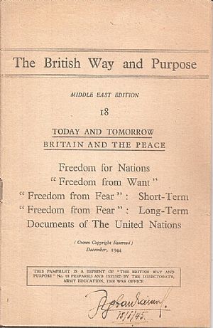 THE BRITISH WAY AND PURPOSE. Middle East Edition -18-. Today and tomorrow Britain and the peace THE BRITISH WAY AND PURPOSE. Middle East Edition -18-. Today and tomorrow Britain and the peace