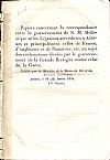 Papiers Concernant la Correspondance entre le gouvernement de S. M. Hellénique et les Légations accréditées à Athènes et principalement celles de France, d Angleterre