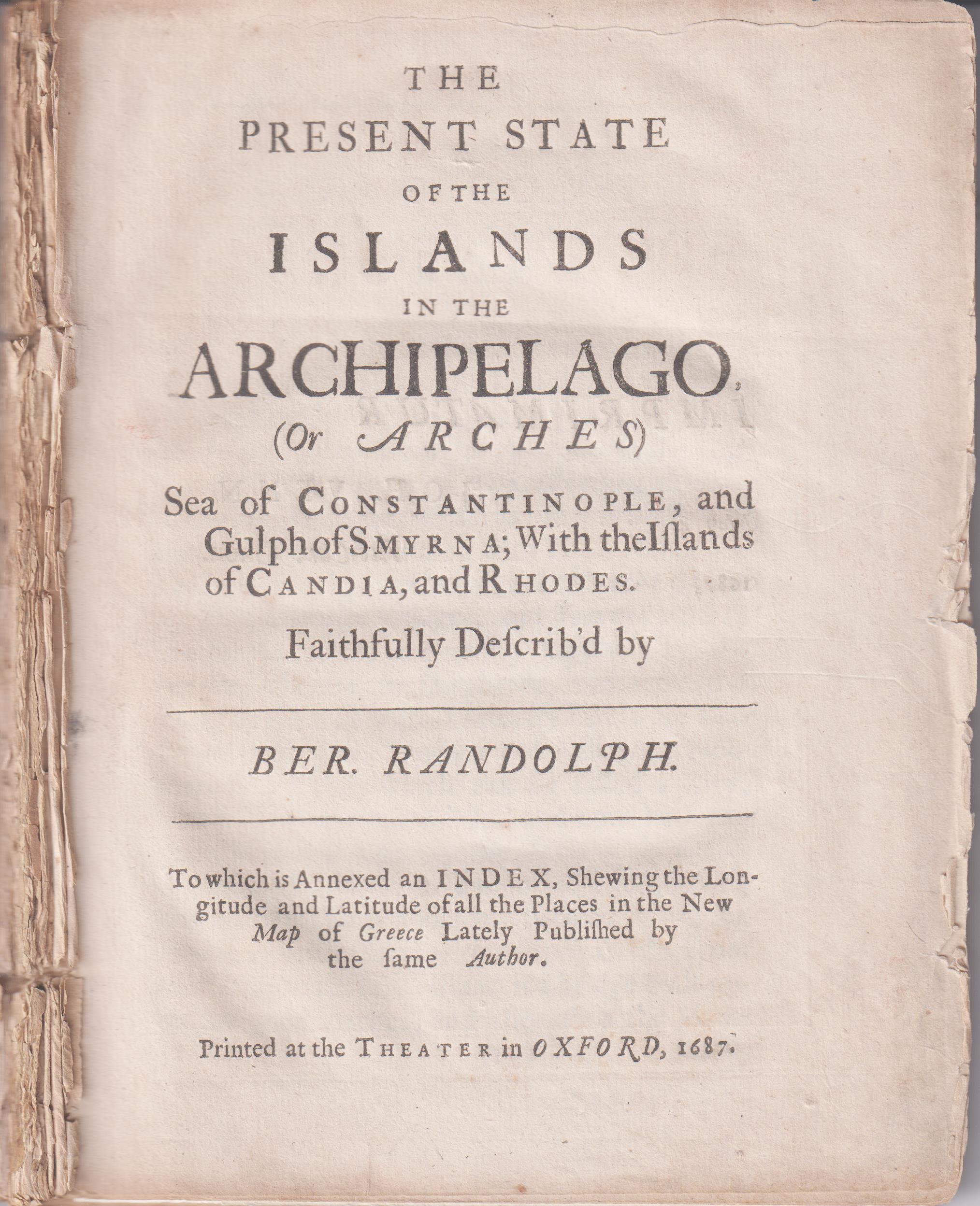 The present state of the islands in the Archipelago (or Arches)